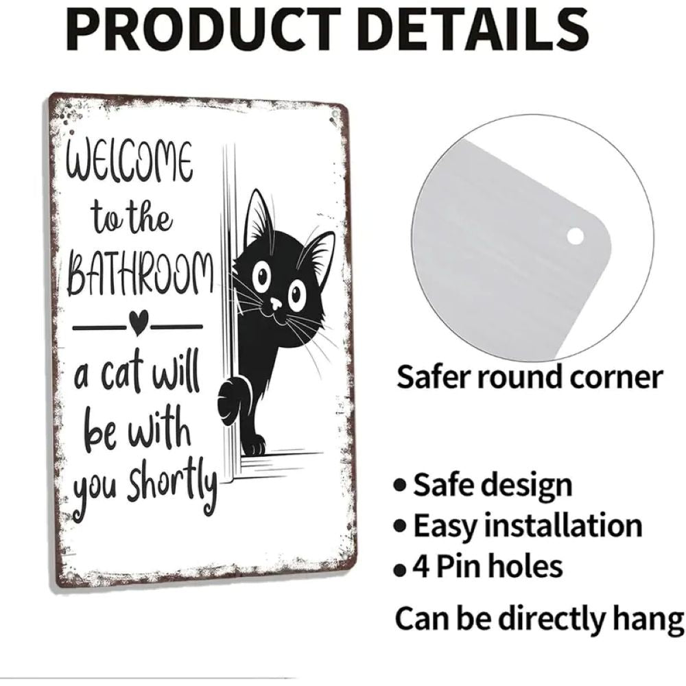 Vintage Black & White Humor Metal Sign - BW009