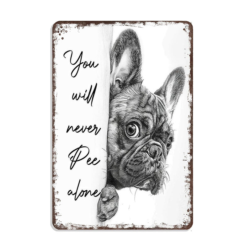 Vintage Black & White Humor Metal Sign - BW004