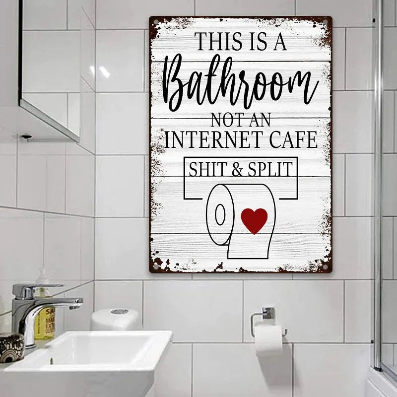 Funny Metal Sign Bathroom Decor Wall Decor Signs This Is Bathroom Not An Internet