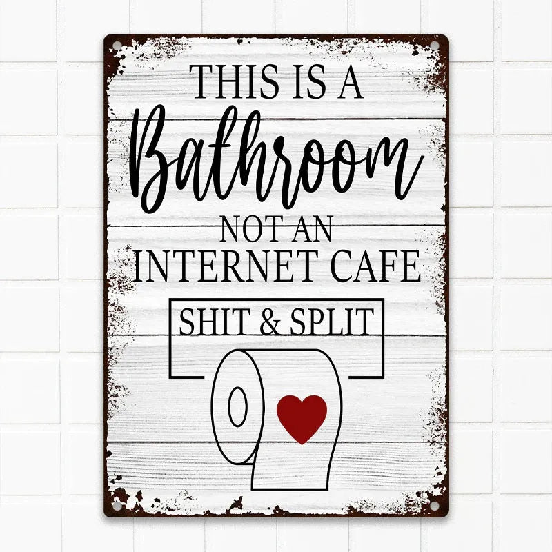 Funny Metal Sign Bathroom Decor Wall Decor Signs This Is Bathroom Not An Internet