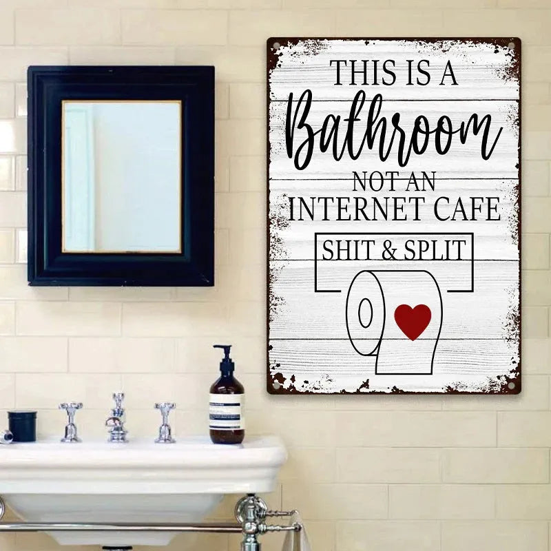 Funny Metal Sign Bathroom Decor Wall Decor Signs This Is Bathroom Not An Internet
