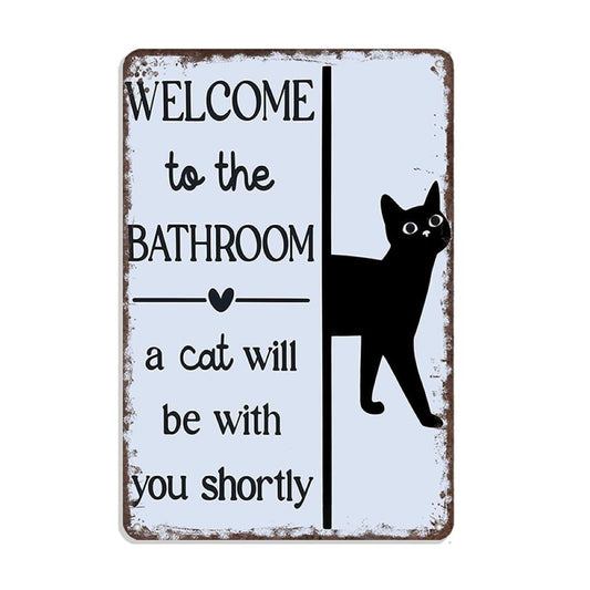 Vintage Black & White Humor Metal Sign - BW006