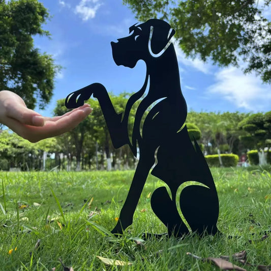 Great Dane metal garden stake